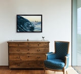 Cleanest Curl - 16x24 Framed Metal Print - Waves