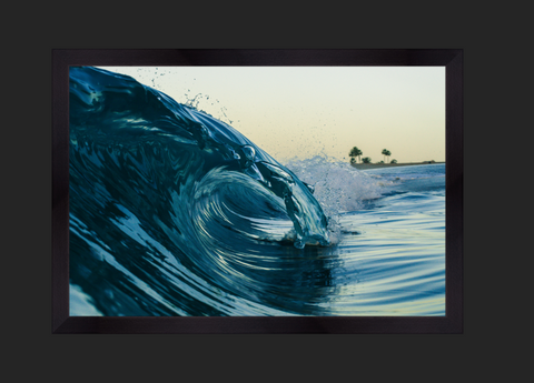 Cleanest Curl - 16x24 Framed Metal Print - Waves